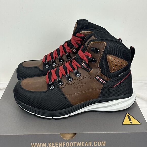 Keen 'Red Hook Mid' Men's Leather WP EH Safety Toe Oil/Slip Resistant Work Boot - Picture 8 of 16